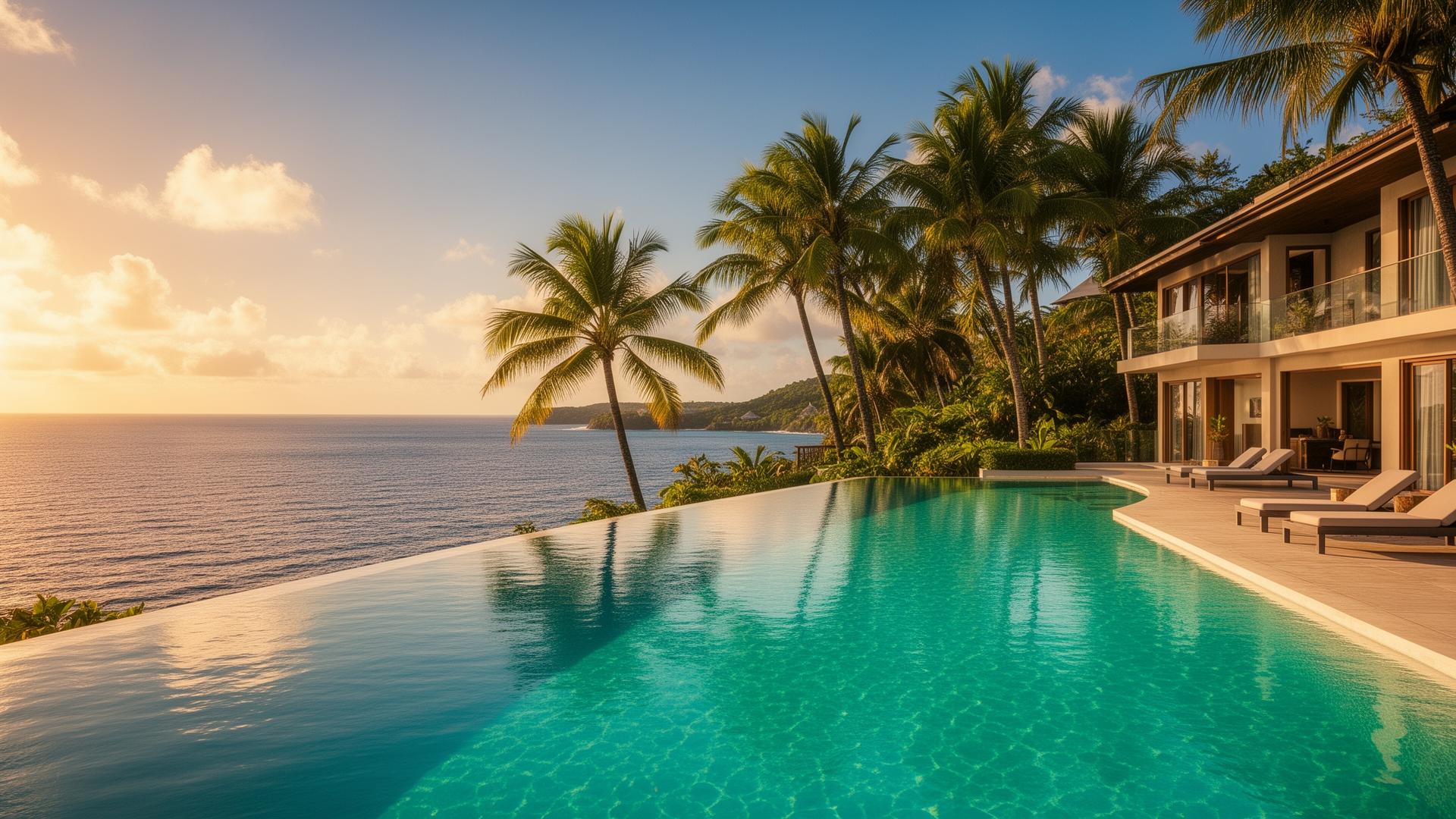 Piscine de villa de luxe en Martinique